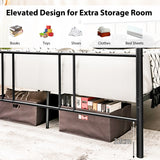 NNECW Full/Queen Size Platform Bed Frame with High Headboard and Footboard for Bedroom/Dormitory-Queen