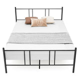 NNECW Full/Queen Size Platform Bed Frame with High Headboard and Footboard for Bedroom/Dormitory-Queen