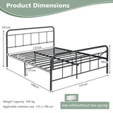 NNECW Full/Queen Size Metal Bed Frame with Headboard &amp Footboard-Full