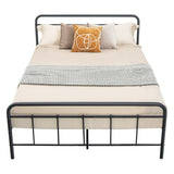 NNECW Full/Queen Size Metal Bed Frame with Headboard &amp Footboard-Full