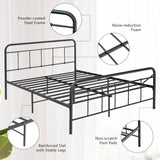 NNECW Full/Queen Size Metal Bed Frame with Headboard &amp Footboard-Full