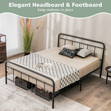 NNECW Full/Queen Size Metal Bed Frame with Headboard &amp Footboard-Full