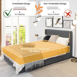 NNECW Full/Queen Size Upholstered Bed Frame with 4 Drawers-Grey-Queen