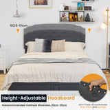 NNECW Full/Queen Size Upholstered Platform Bed Frame with 4 Storage Drawers-Queen