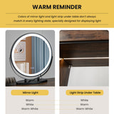 NNECW Dressing Table Stool Set with 3-Colour Lighted Makeup Mirror