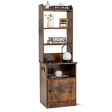 NNECW Multifunctional End Side Table with 6-Level Adjustable Shelves for Bedroom-Coffee