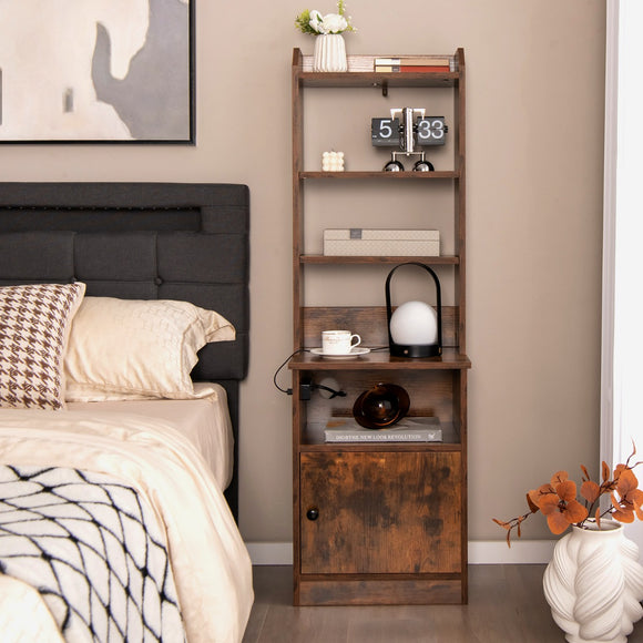 NNECW Multifunctional End Side Table with 6-Level Adjustable Shelves for Bedroom-Coffee