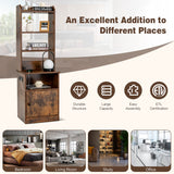 NNECW Multifunctional End Side Table with 6-Level Adjustable Shelves for Bedroom-Coffee