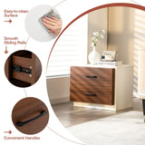 NNECW Modern Nightstand with 2 Storage Drawers for Bedroom