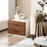 NNECW Modern Nightstand with 2 Storage Drawers for Bedroom