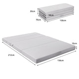 NNECW 4-Fold Folding Sleeping Mat Sofa Bed with Smooth Zipper for Single/King /Double/Queen-Queen