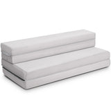 NNECW 4-Fold Folding Sleeping Mat Sofa Bed with Smooth Zipper for Single/King /Double/Queen-Queen
