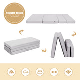 NNECW 4-Fold Folding Sleeping Mat Sofa Bed with Smooth Zipper for Single/King /Double/Queen-Queen