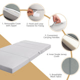 NNECW 4-Fold Folding Sleeping Mat Sofa Bed with Smooth Zipper for Single/King /Double/Queen-Single