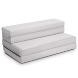 NNECW 4-Fold Folding Sleeping Mat Sofa Bed with Smooth Zipper for Single/King /Double/Queen-Single