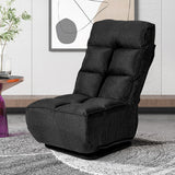 NNECW 6 Adjustable Swivel Folding Floor Lazy Sofa for Relaxing-Black