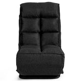 NNECW 6 Adjustable Swivel Folding Floor Lazy Sofa for Relaxing-Black