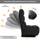 NNECW 6 Adjustable Swivel Folding Floor Lazy Sofa for Relaxing-Black