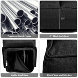 NNECW 6 Adjustable Swivel Folding Floor Lazy Sofa for Relaxing-Black
