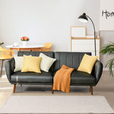 NNECW PU Leather Convertible Sofa Bed with Sponge & Adjustable Backrest