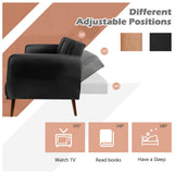 NNECW PU Leather Convertible Sofa Bed with Sponge & Adjustable Backrest