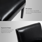 NNECW Leather Ergonomic Mid-Back Reception Guest Chair with Padded Seat