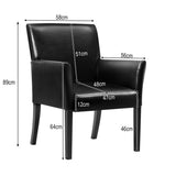 NNECW Leather Ergonomic Mid-Back Reception Guest Chair with Padded Seat