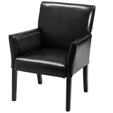 NNECW Leather Ergonomic Mid-Back Reception Guest Chair with Padded Seat