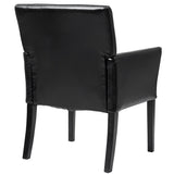 NNECW Leather Ergonomic Mid-Back Reception Guest Chair with Padded Seat