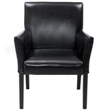 NNECW Leather Ergonomic Mid-Back Reception Guest Chair with Padded Seat
