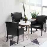 NNECW Leather Ergonomic Mid-Back Reception Guest Chair with Padded Seat