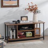 NNECW Retro Entertainment Center with Adjustable Shelf and 2 Cable Management Holes