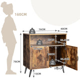 NNECW Mid-century Storage Cabinet with 2 Doors
