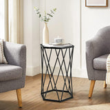 NNECW Compact Coffee Table with Tempered Glass Top for Living Room/Bedroom