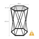 NNECW Compact Coffee Table with Tempered Glass Top for Living Room/Bedroom