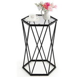 NNECW Compact Coffee Table with Tempered Glass Top for Living Room/Bedroom