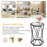 NNECW Compact Coffee Table with Tempered Glass Top for Living Room/Bedroom