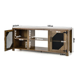 NNECW TV Stand with 2 Metal Mesh Doors for Living Room