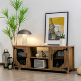 NNECW TV Stand with 2 Metal Mesh Doors for Living Room