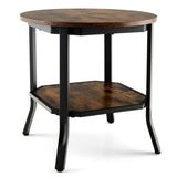 NNECW 2-Tier Metal Sofa Table with Storage Shelf
