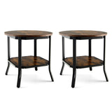 NNECW 2-Tier Metal Sofa Table with Storage Shelf