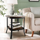 NNECW 2-Tier Metal Sofa Table with Storage Shelf