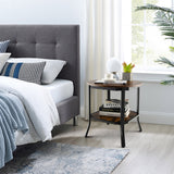 NNECW 2-Tier Metal Sofa Table with Storage Shelf