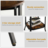 NNECW 2-Tier Metal Sofa Table with Storage Shelf