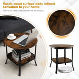 NNECW 2-Tier Metal Sofa Table with Storage Shelf