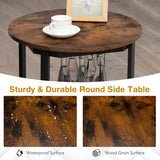 NNECW 2-Tier Metal Sofa Table with Storage Shelf