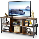 NNECW TV Stand for TVs up to 65€� with Storage Basket & 2 Cable Management Holes