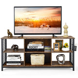 NNECW TV Stand for TVs up to 65€� with Storage Basket & 2 Cable Management Holes