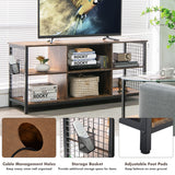 NNECW TV Stand for TVs up to 65€� with Storage Basket & 2 Cable Management Holes