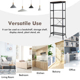 NNECW 5-tier Bookshelf with Steel Frame for Living Room